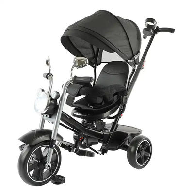 Healthy Kids Tricycle Bike Stroller With Covered And Light Music Rotating Seat