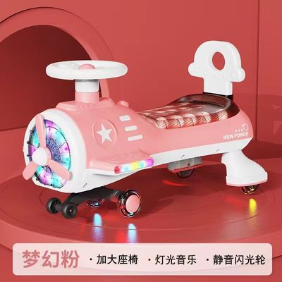 OEM PU Wheels Ride On Toy Wiggle Car With One Click Music And Light Play