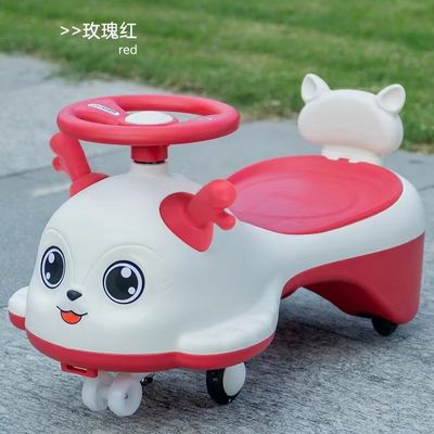 Anti Rollover Swing Wiggle Car Pink Wiggle Car Multifunctional