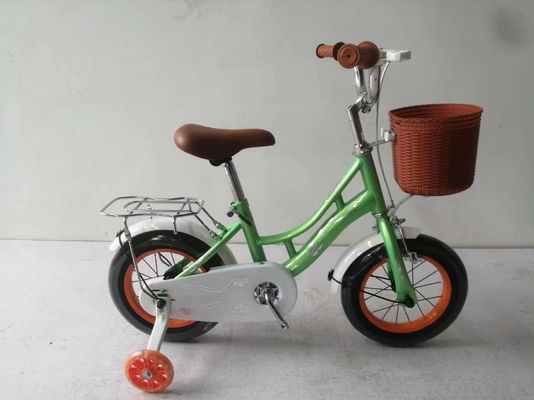 Coaster Brake Green Color 14 Inch Kids Bicycle Bicycle With Basket