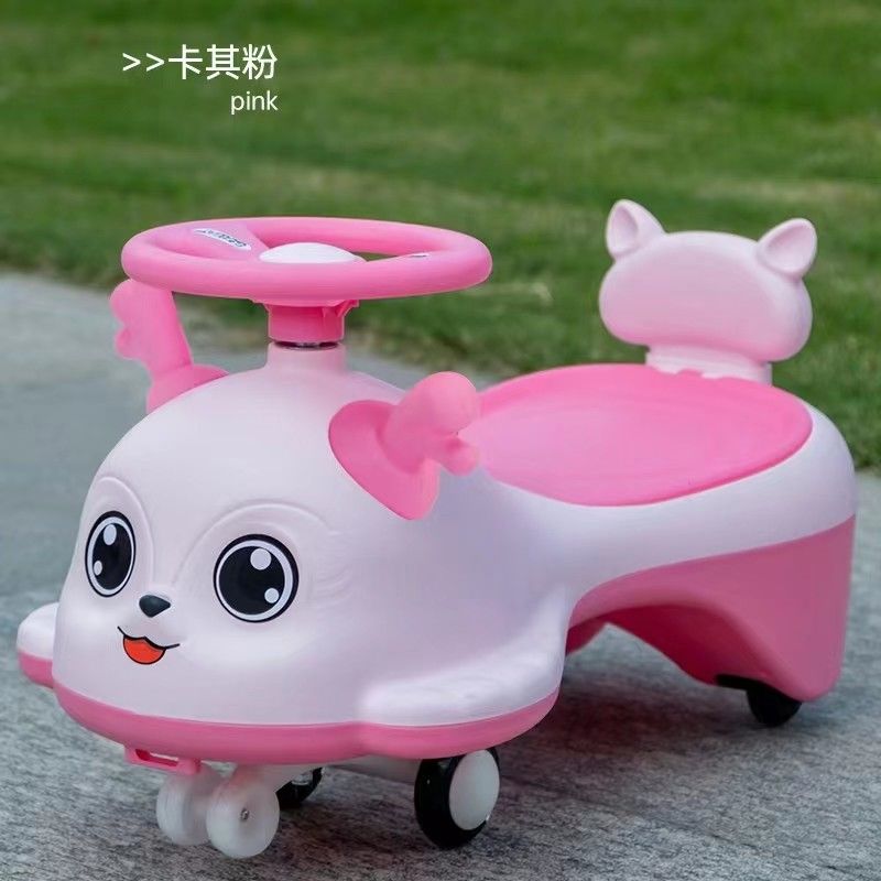 Anti Rollover Swing Wiggle Car Pink Wiggle Car Multifunctional